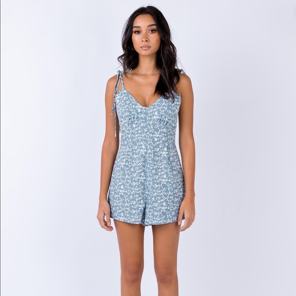 Princess Polly Amal Playsuit Blue